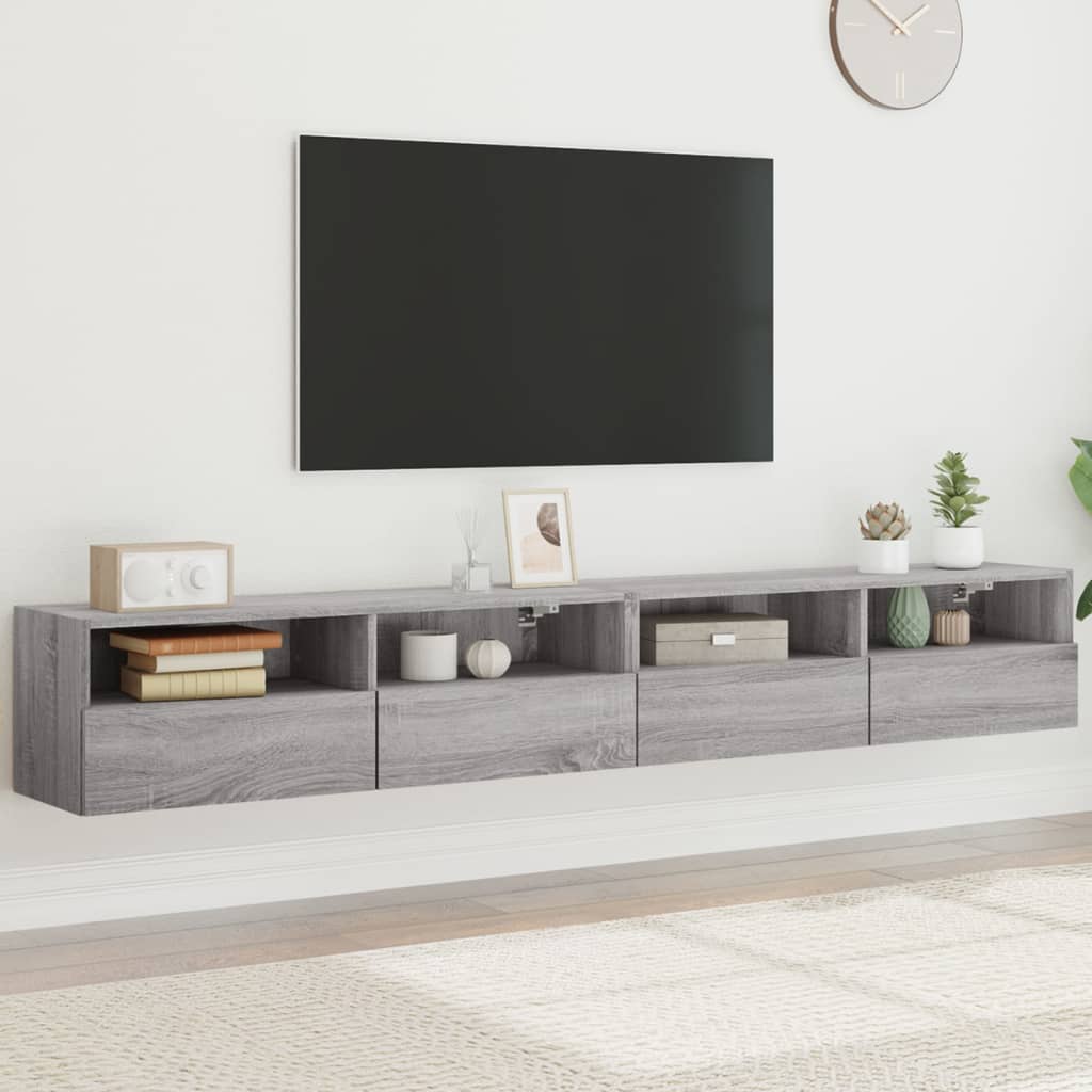 TV overskabe 2 stk Grå Sonoma 100x30x30 cm træmateriale