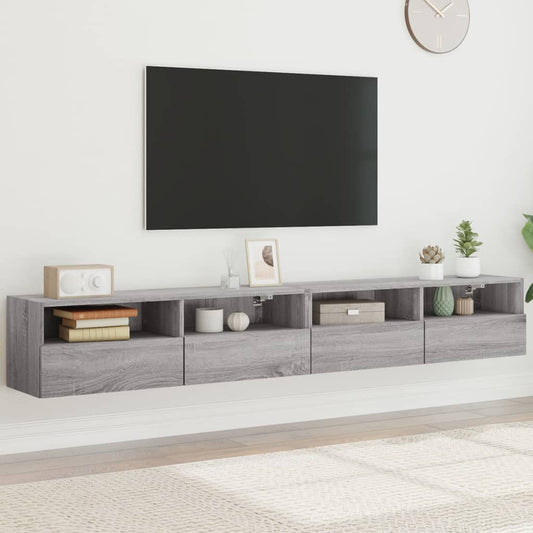 TV overskabe 2 stk Grå Sonoma 100x30x30 cm træmateriale