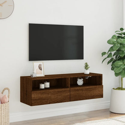 TV-Wandschrank Braun Eiche-Optik 100x30x30 cm Holzwerkstoff