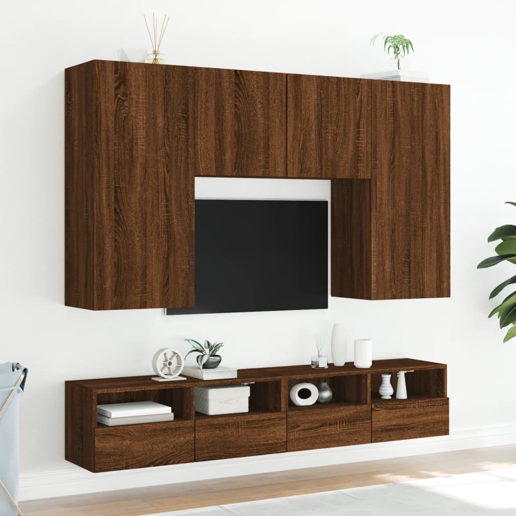 TV-Wandschrank Braun Eiche-Optik 100x30x30 cm Holzwerkstoff