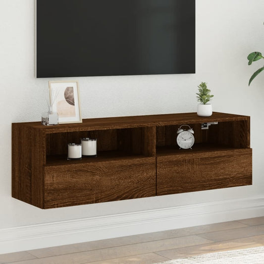TV-Wandschrank Braun Eiche-Optik 100x30x30 cm Holzwerkstoff