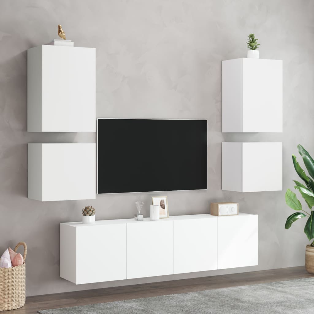 TV-Wandschränke 2 Stk. Weiß 40,5x30x40 cm Holzwerkstoff