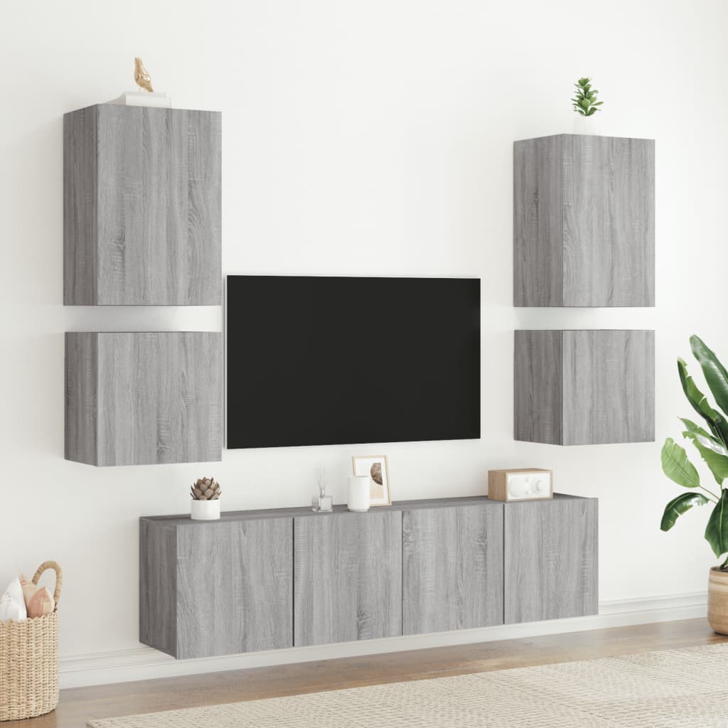TV overskab grå Sonoma 40,5x30x40 cm træmateriale