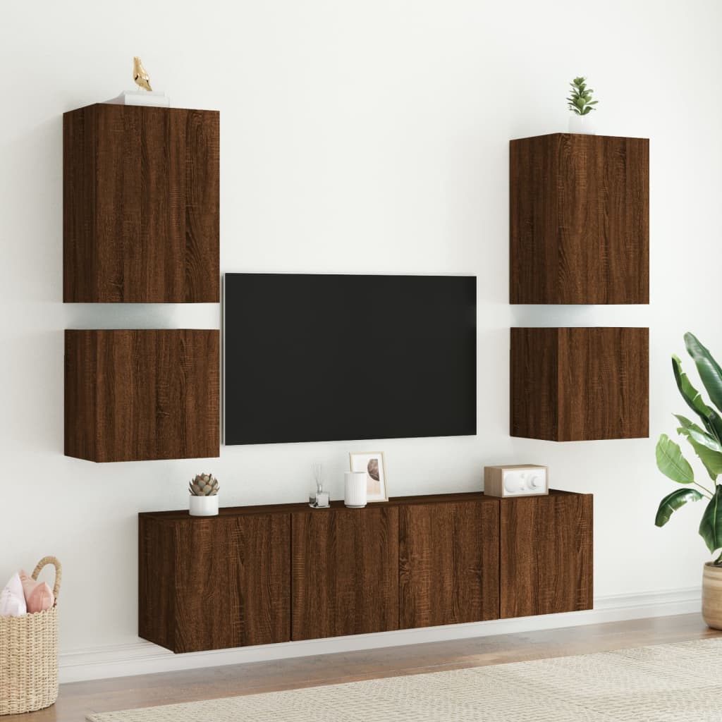 TV overskabe 2 stk Brun eg look 40,5x30x40 cm