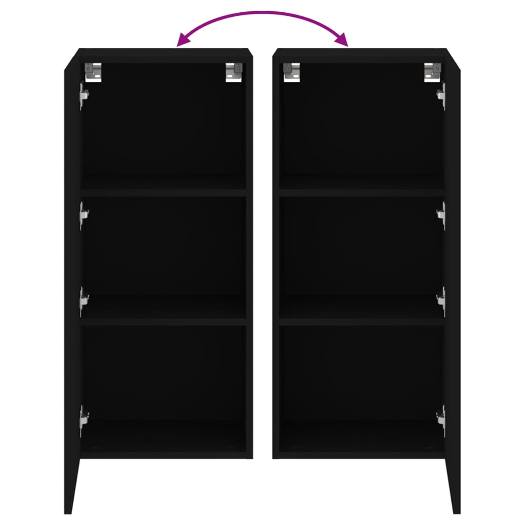 TV-Wandschrank Schwarz 40,5x30x90 cm Holzwerkstoff