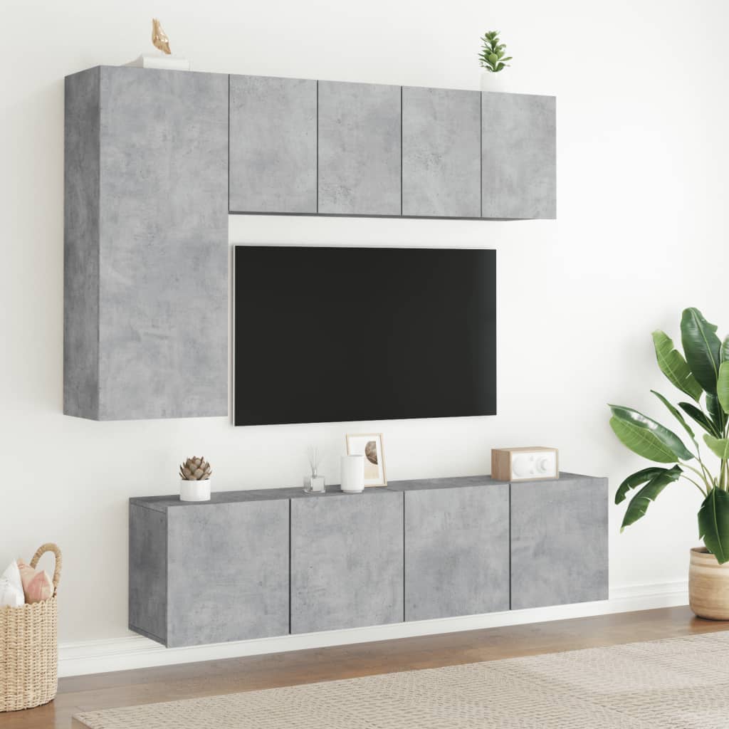 TV overskabe 2 stk Betongrå 60x30x41 cm