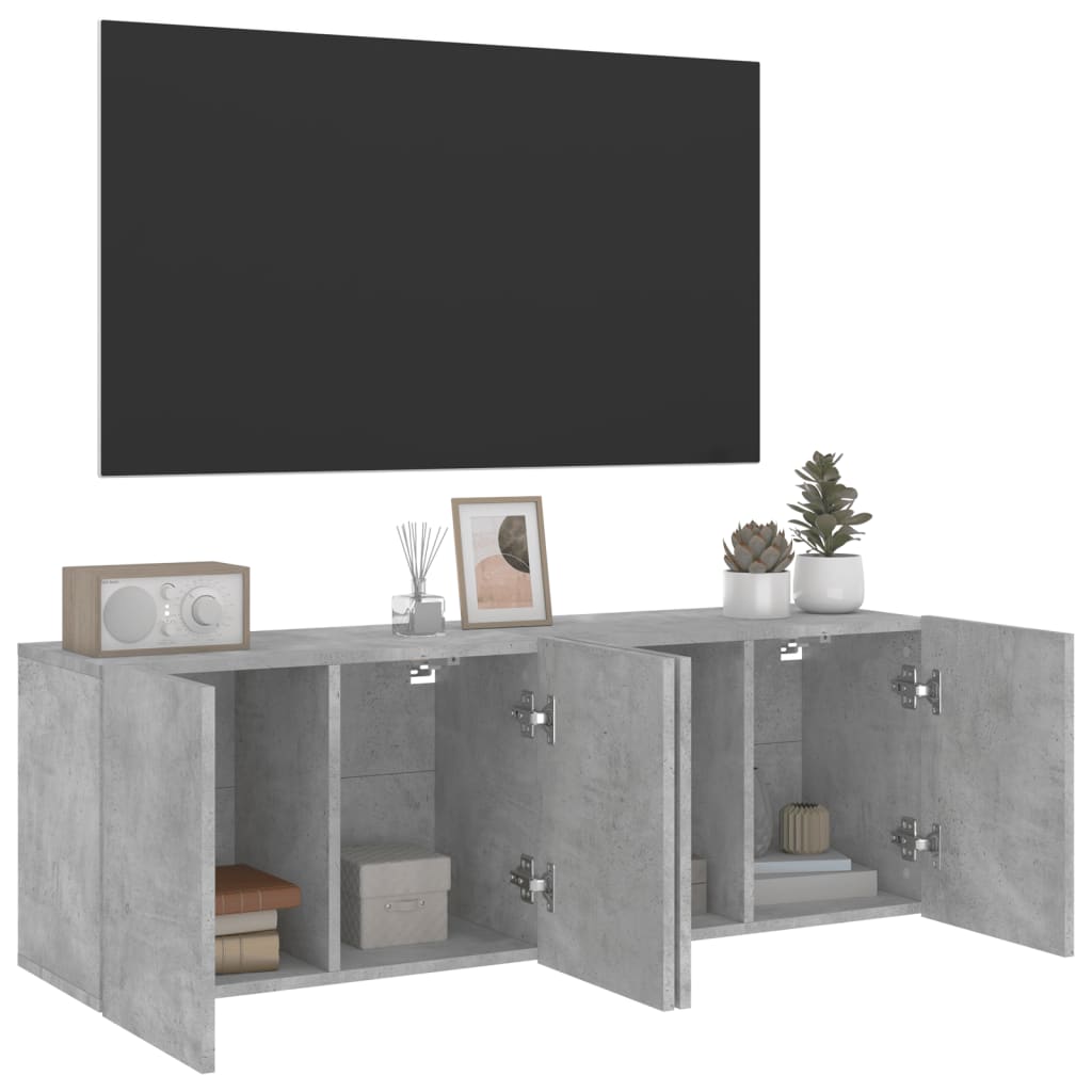 TV overskabe 2 stk Betongrå 60x30x41 cm