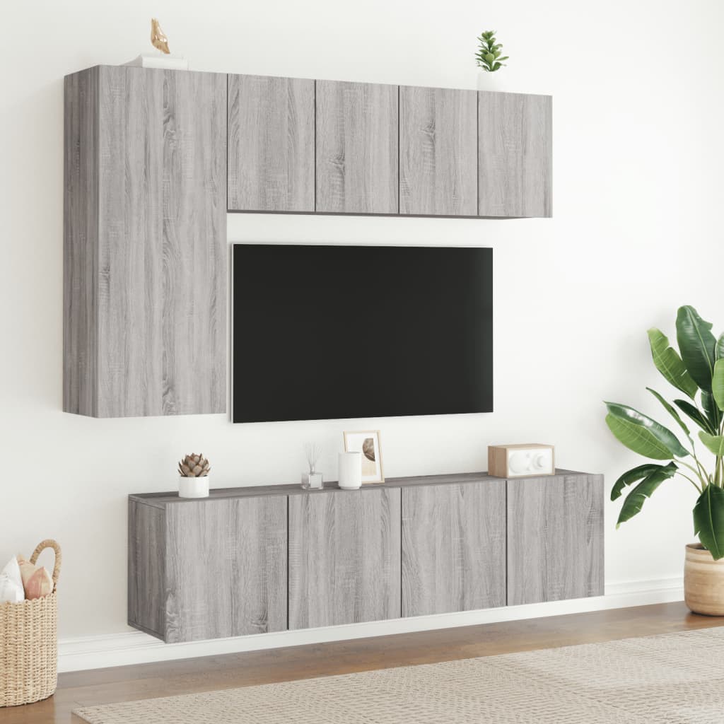 TV overskabe 2 stk Grå Sonoma 60x30x41 cm