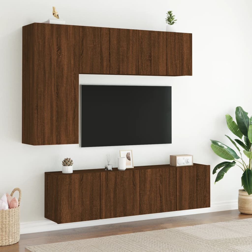 TV vægskabe 2 stk Brun eg look 60x30x41 cm