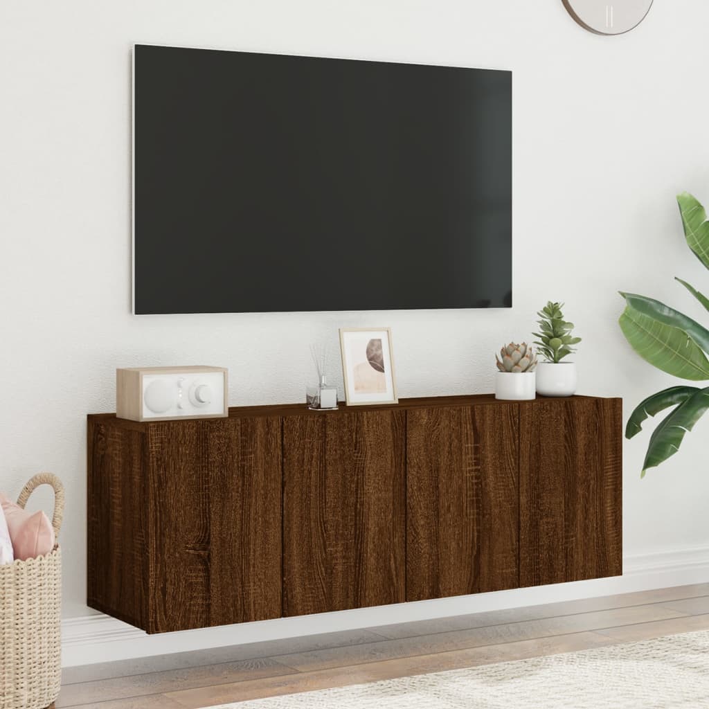 TV vægskabe 2 stk Brun eg look 60x30x41 cm