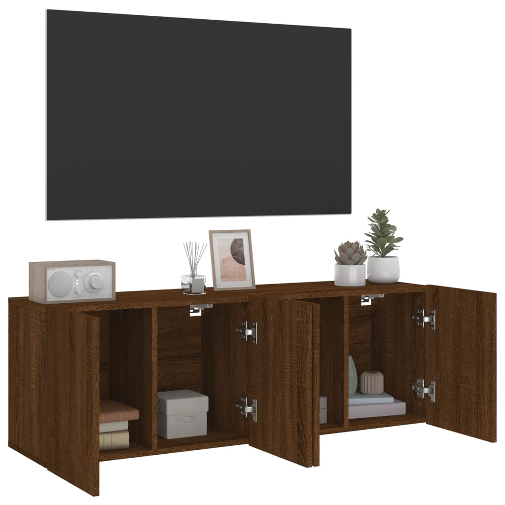 TV vægskabe 2 stk Brun eg look 60x30x41 cm