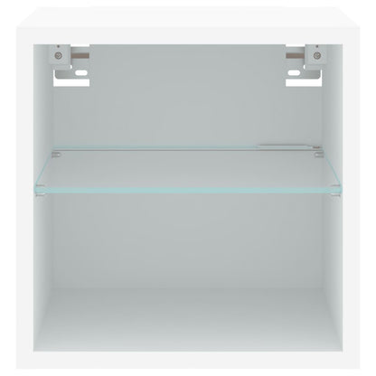 TV-Wandschrank mit LED-Leuchten Weiß 30x28,5x30 cm