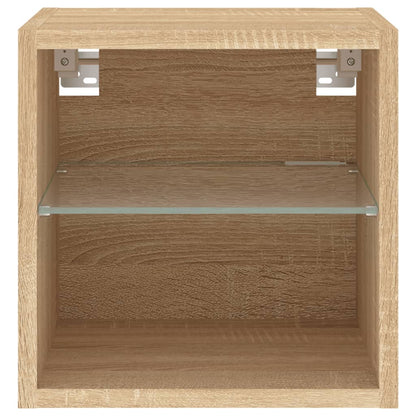TV-Wandschränke mit LED-Leuchten 2 Stk. Sonoma-Eiche