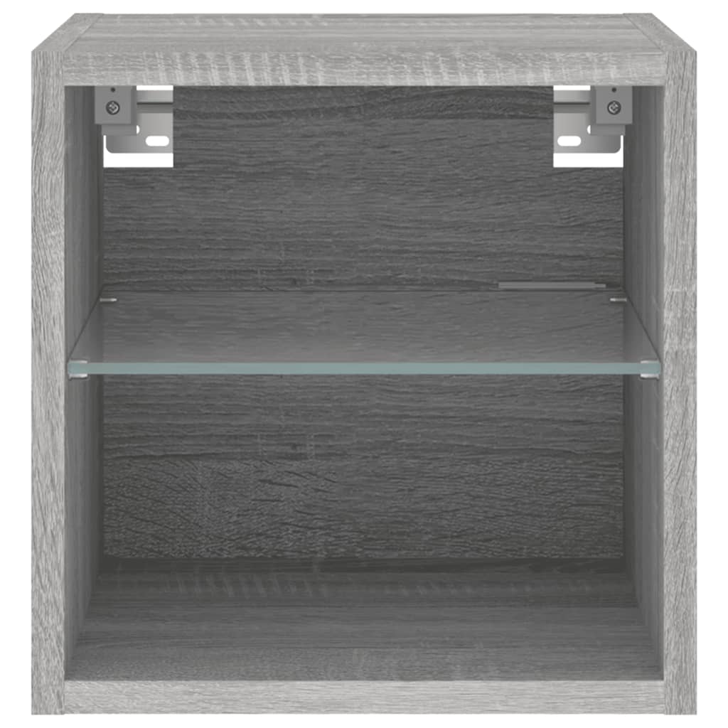 TV-Wandschränke mit LED-Leuchten 2 Stk. Grau Sonoma