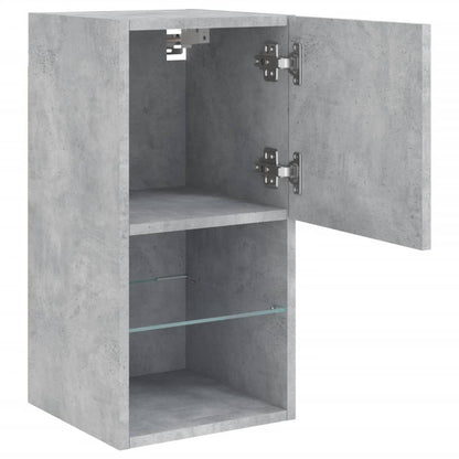 TV-Schränke mit LED-Leuchten 2 Stk. Betongrau 30,5x30x60 cm