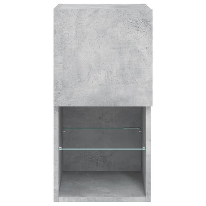 TV-Schränke mit LED-Leuchten 2 Stk. Betongrau 30,5x30x60 cm