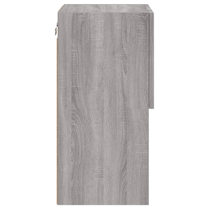 TV-Schrank mit LED-Leuchten Grau Sonoma 30,5x30x60 cm