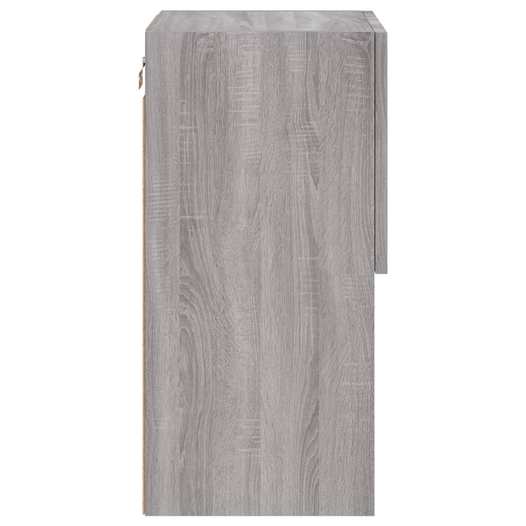 TV-Schränke mit LED-Leuchten 2 Stk. Grau Sonoma 30,5x30x60 cm