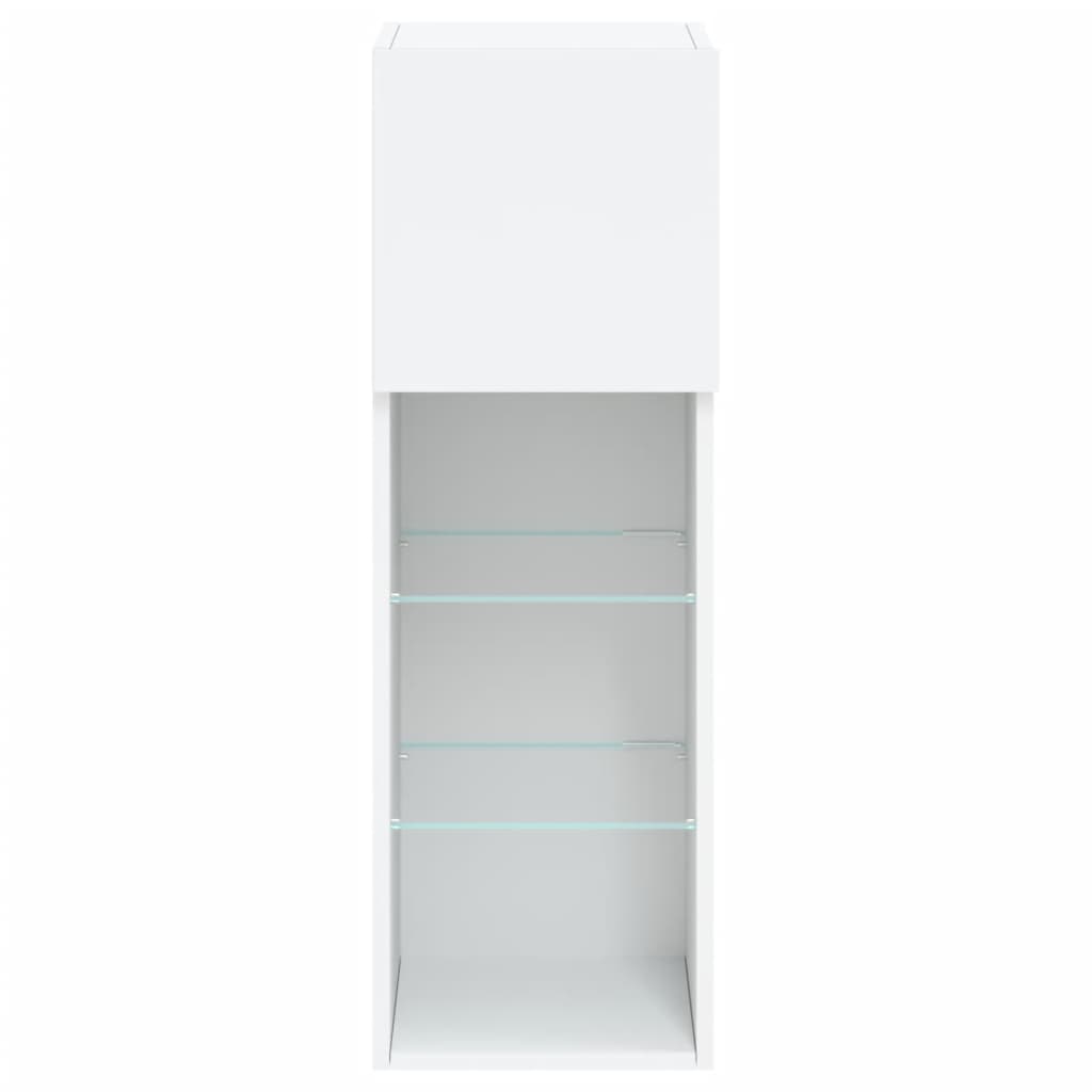 TV-Schrank mit LED-Leuchten Weiß 30,5x30x90 cm