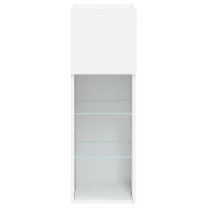 TV-Schränke mit LED-Leuchten 2 Stk. Weiß 30,5x30x90 cm