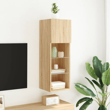 TV-Schrank mit LED-Leuchten Sonoma-Eiche 30,5x30x90 cm