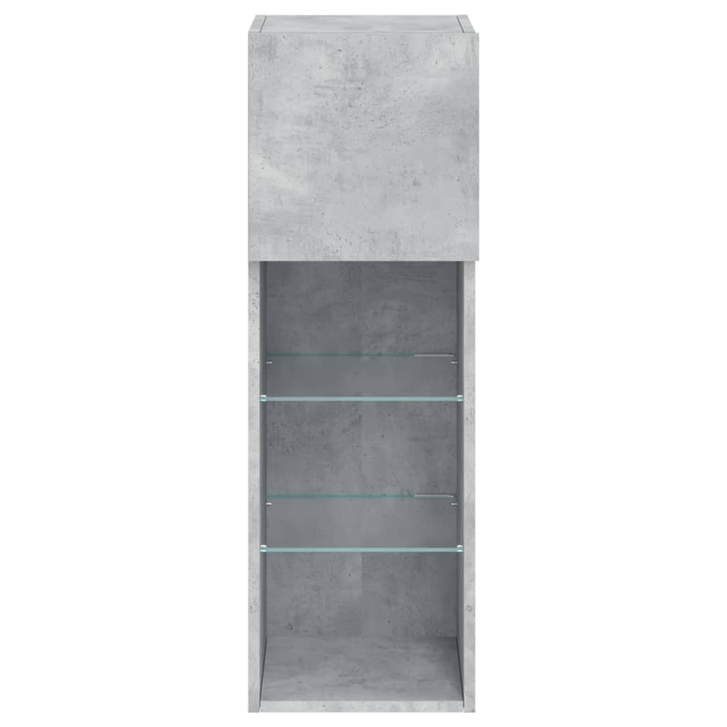 TV-Schrank mit LED-Leuchten Betongrau 30,5x30x90 cm