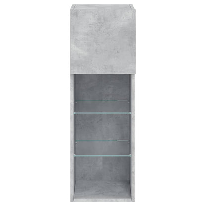 TV-Schrank mit LED-Leuchten Betongrau 30,5x30x90 cm