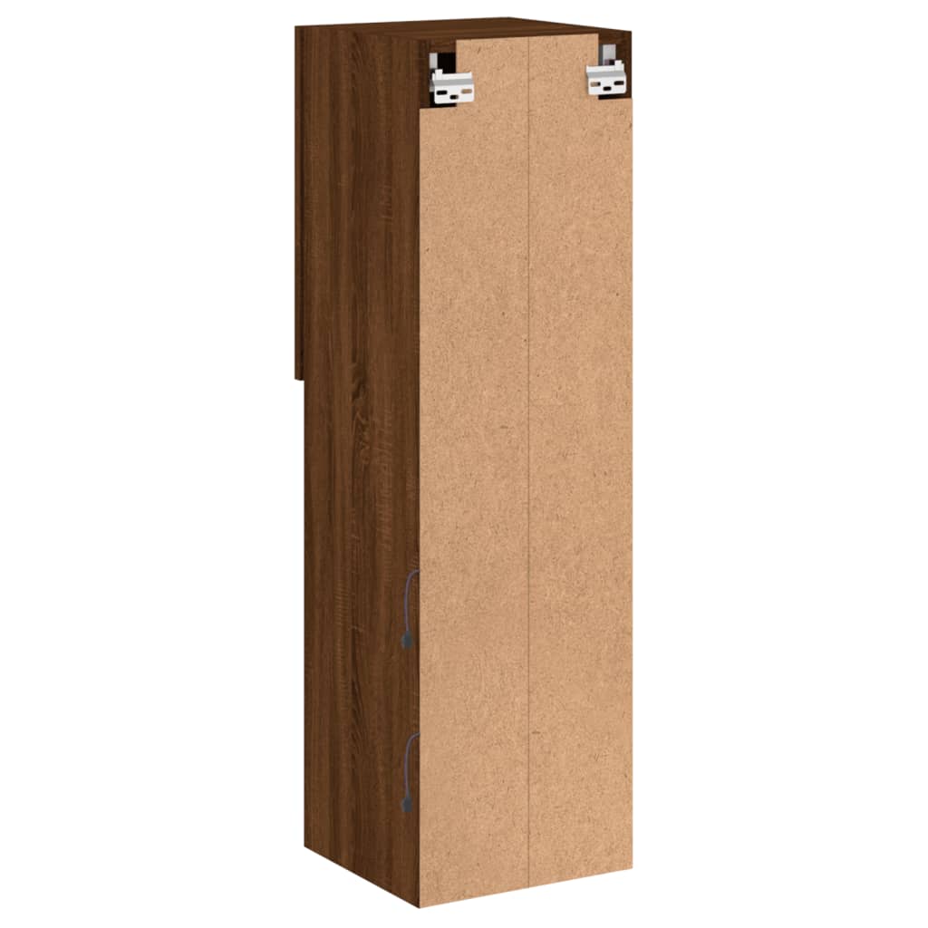 Tv-skabe med LED-lys 2 stk Brun eg look
