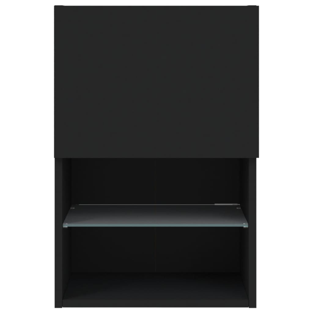 TV-skabe med LED lys 2 stk Sort 40,5x30x60 cm