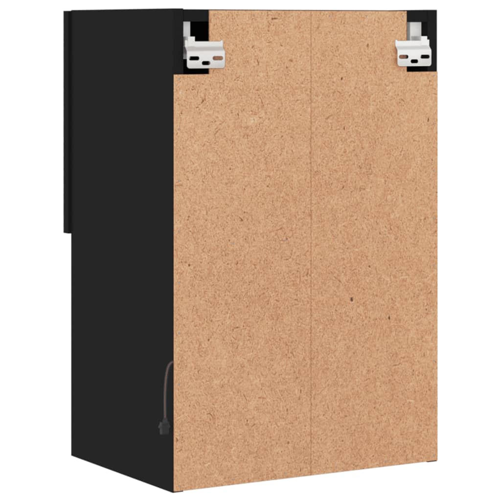 TV-skabe med LED lys 2 stk Sort 40,5x30x60 cm