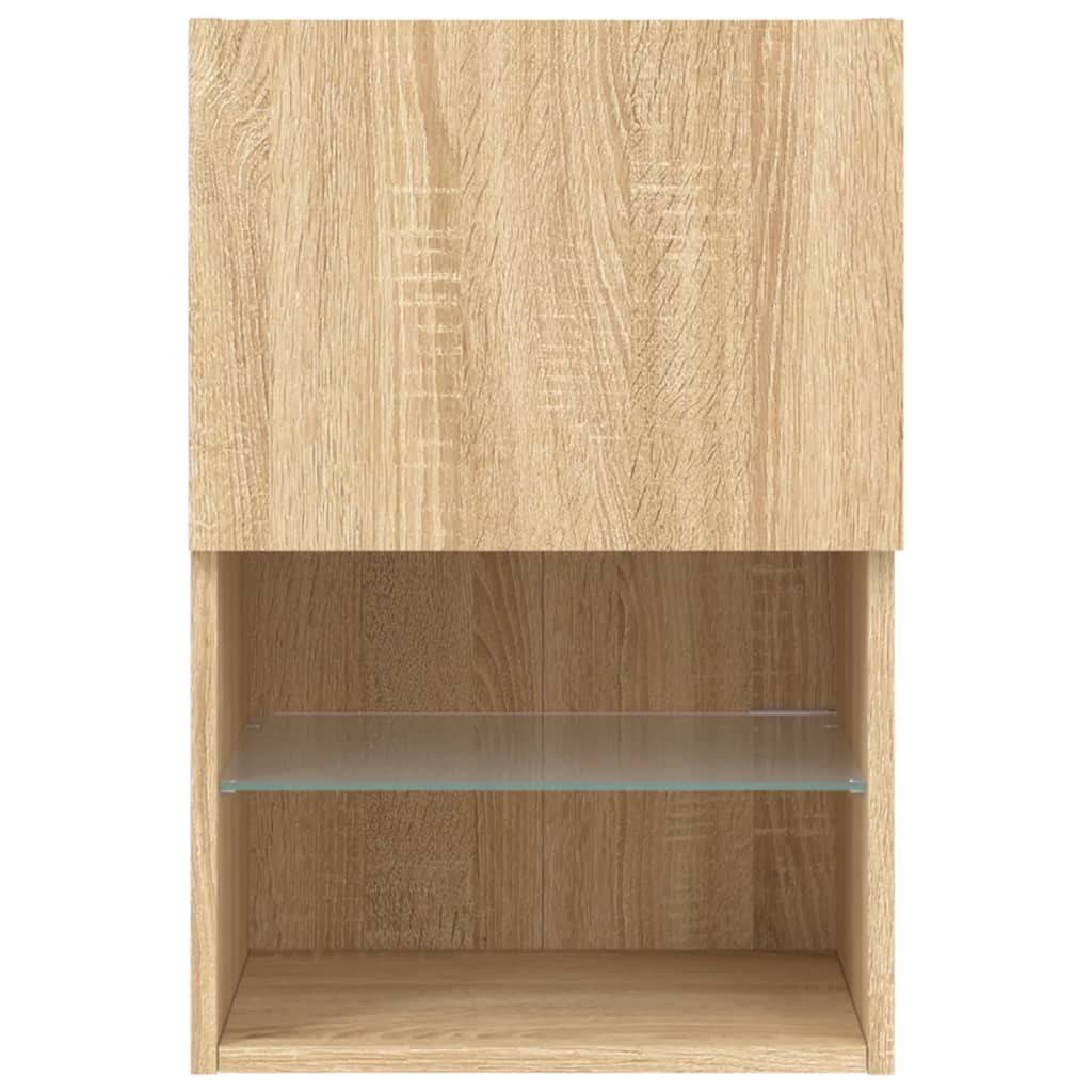 TV-skabe med LED lys 2 stk Sonoma eg 40,5x30x60 cm
