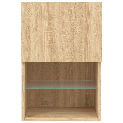 TV-skabe med LED lys 2 stk Sonoma eg 40,5x30x60 cm