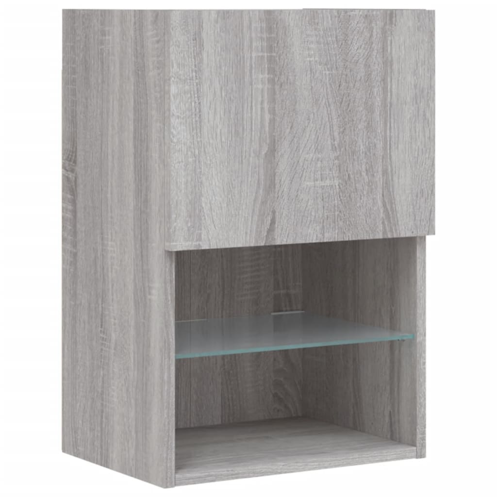 TV-Schrank mit LED-Leuchten Grau Sonoma 40,5x30x60 cm