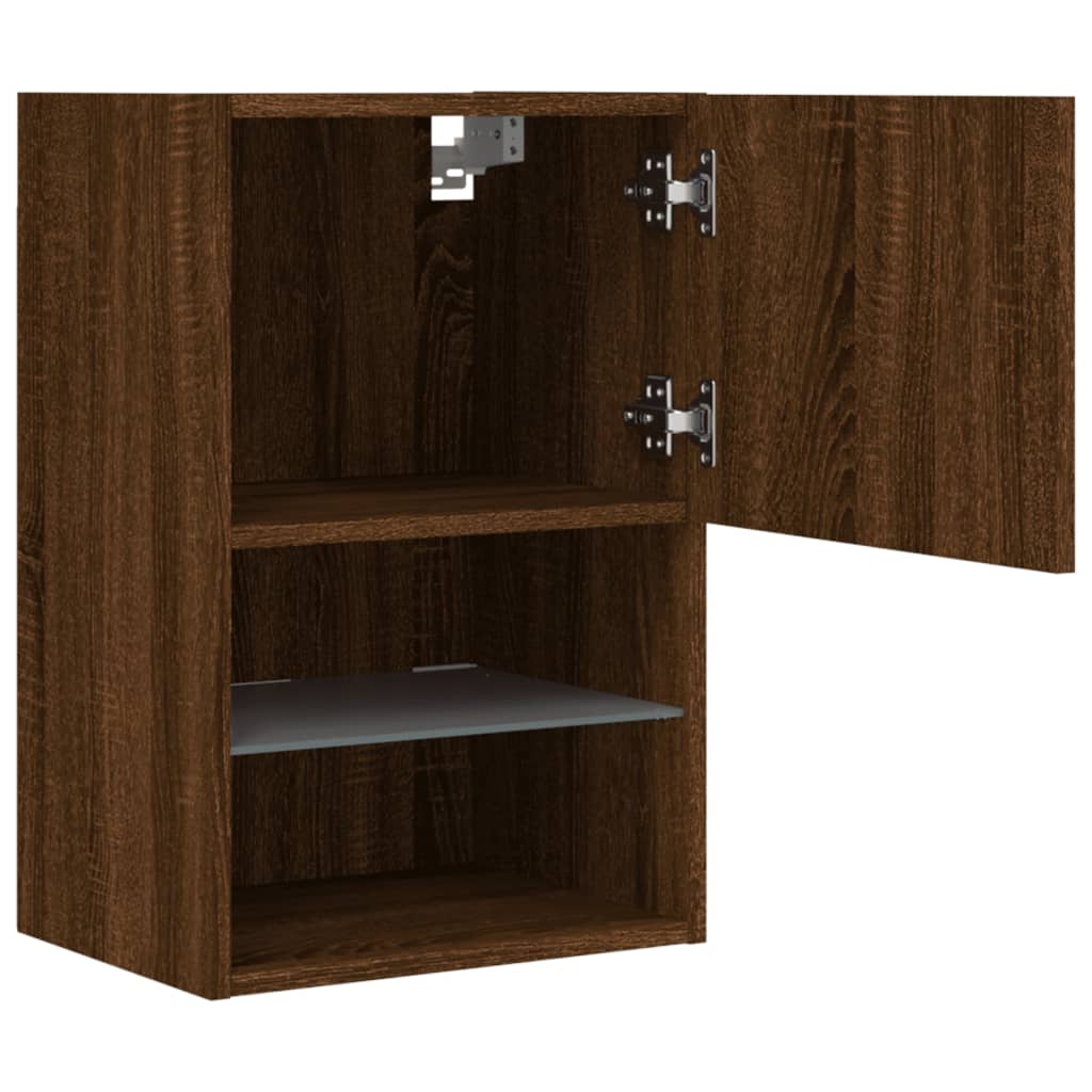 Tv-skabe med LED-lys 2 stk Brun eg look