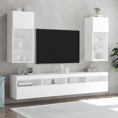 TV-Schrank mit LED-Leuchten Weiß 40,5x30x90 cm