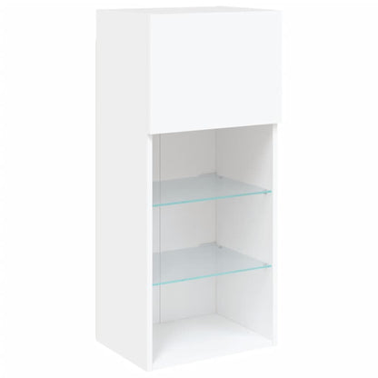 TV-Schränke mit LED-Leuchten 2 Stk. Weiß 40,5x30x90 cm