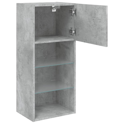 TV-Schränke mit LED-Leuchten 2 Stk. Betongrau 40,5x30x90 cm