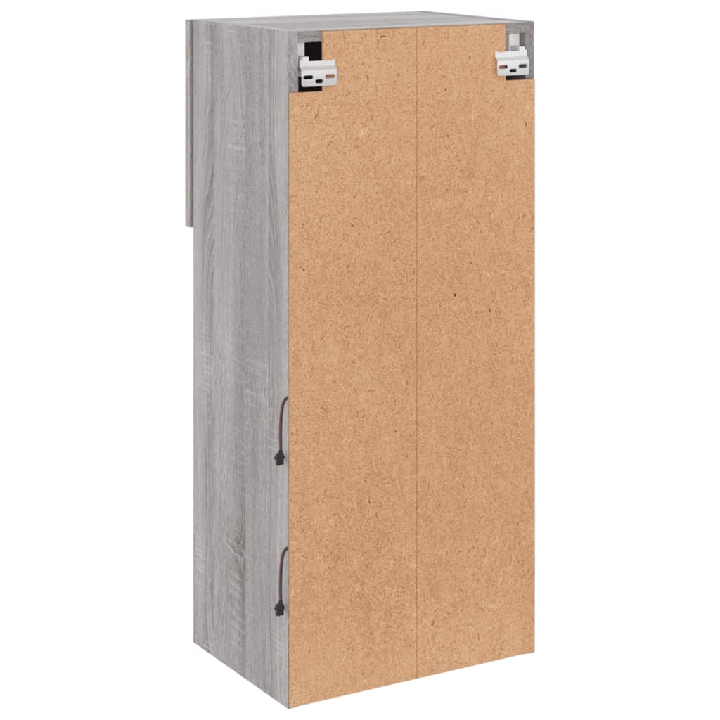 TV-Schränke mit LED-Leuchten 2 Stk. Grau Sonoma 40,5x30x90 cm