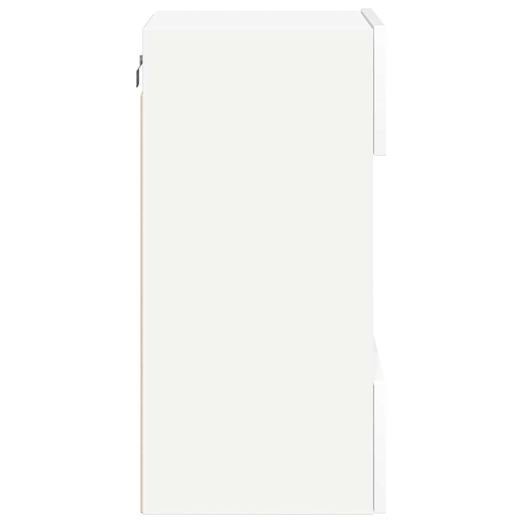 Wandschränke mit LED-Leuchten für TV 2 Stk. Weiß 40x30x60,5 cm