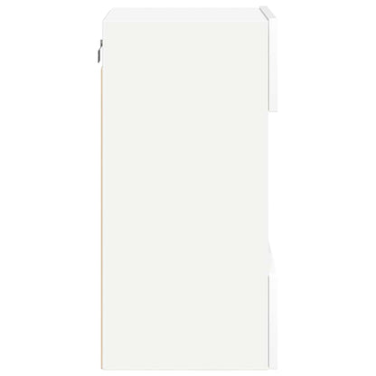 Wandschränke mit LED-Leuchten für TV 2 Stk. Weiß 40x30x60,5 cm