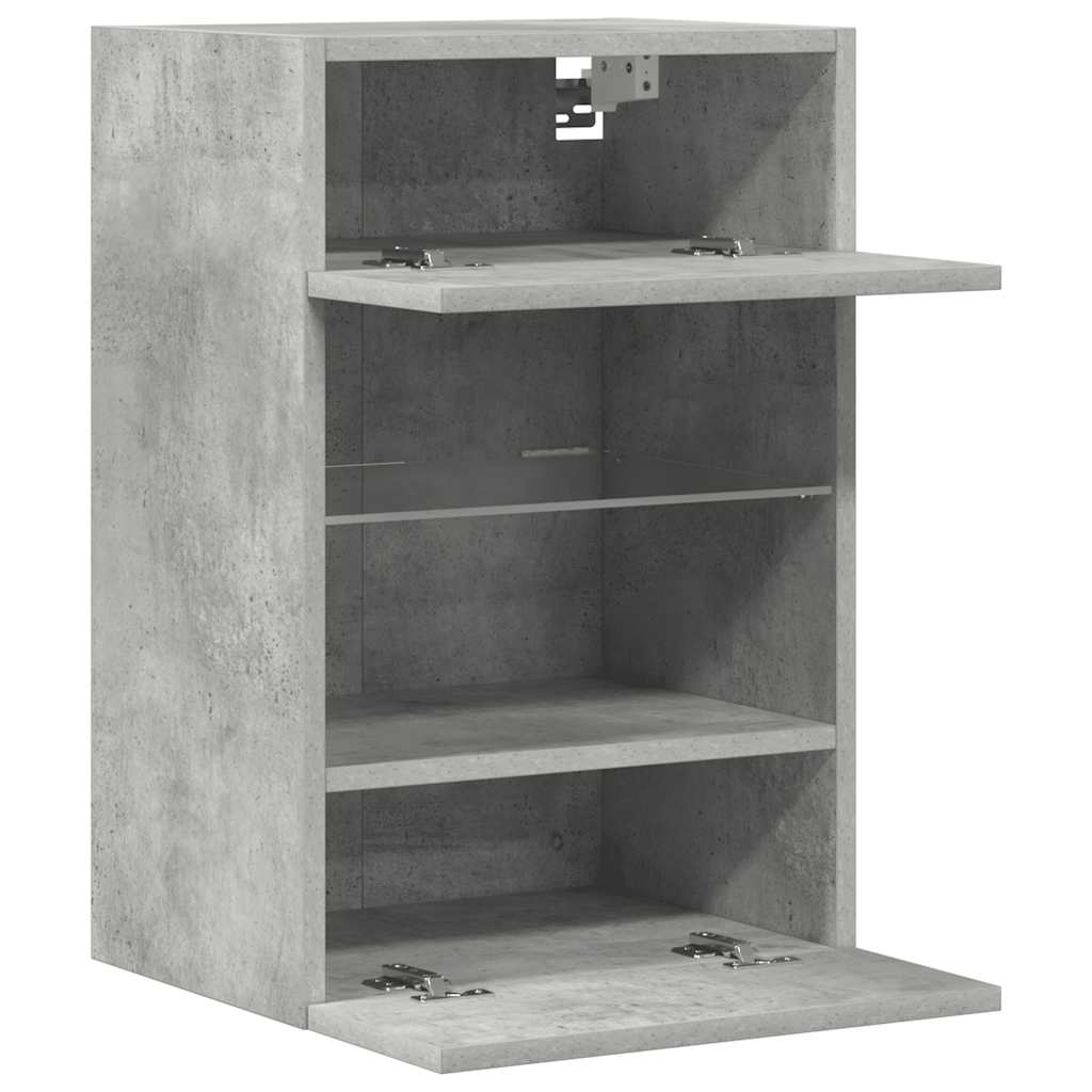 Wandschränke mit LED-Leuchten für TV 2 Stk. Betongrau 40x30x60,5 cm
