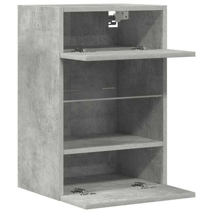 Wandschränke mit LED-Leuchten für TV 2 Stk. Betongrau 40x30x60,5 cm