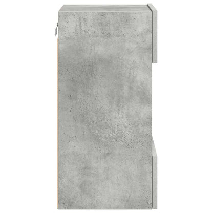 Wandschränke mit LED-Leuchten für TV 2 Stk. Betongrau 40x30x60,5 cm