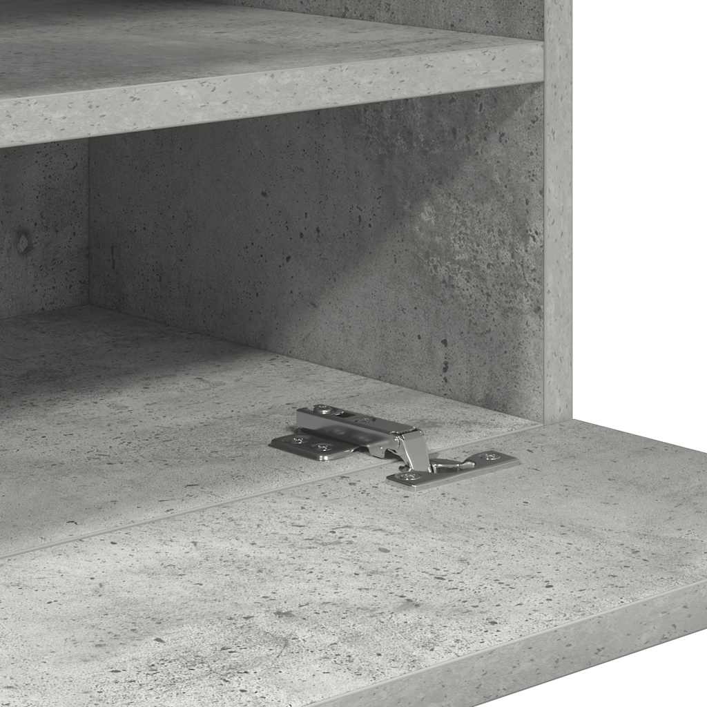 Wandschränke mit LED-Leuchten für TV 2 Stk. Betongrau 40x30x60,5 cm