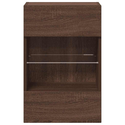 Wandschränke mit LED-Leuchten für TV 2 Stk. Braun Eichen-Optik