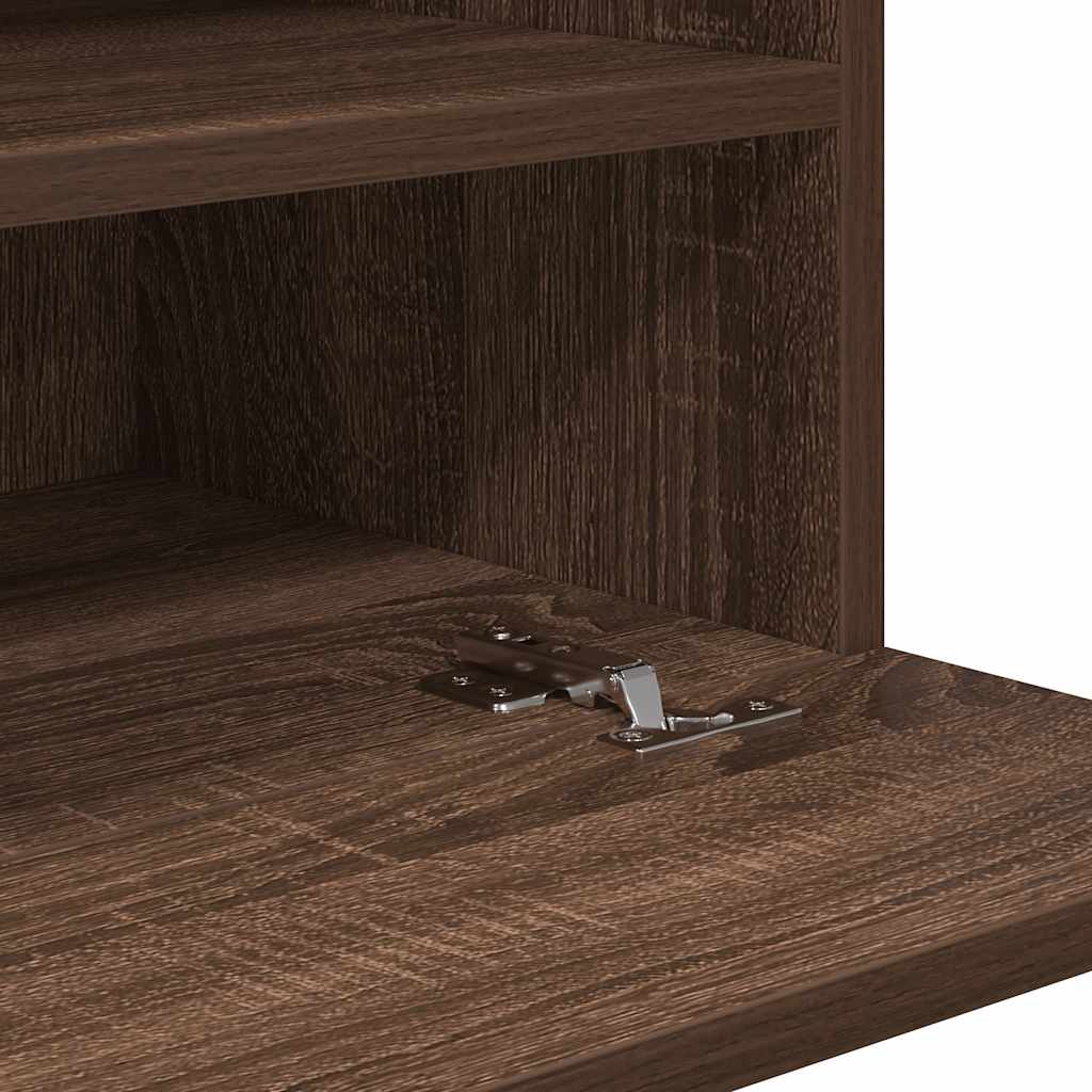 Wandschränke mit LED-Leuchten für TV 2 Stk. Braun Eichen-Optik
