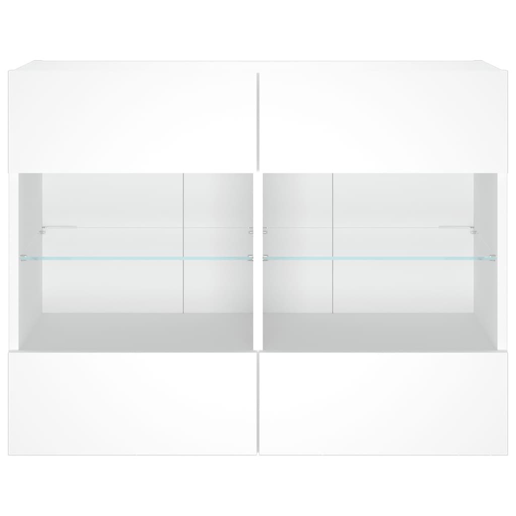 TV-Wandschrank mit LED-Leuchten Weiß 78,5x30x60,5 cm