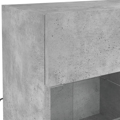 TV-Wandschrank mit LED-Leuchten Betongrau 78,5x30x60,5 cm