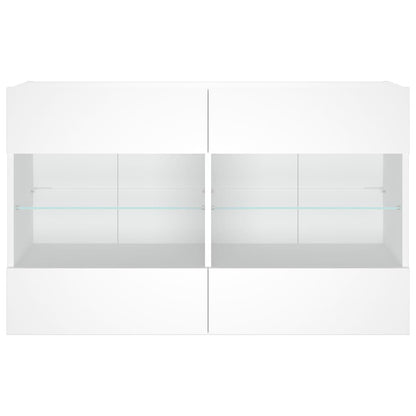 TV-Wandschrank mit LED-Leuchten Weiß 98,5x30x60,5 cm
