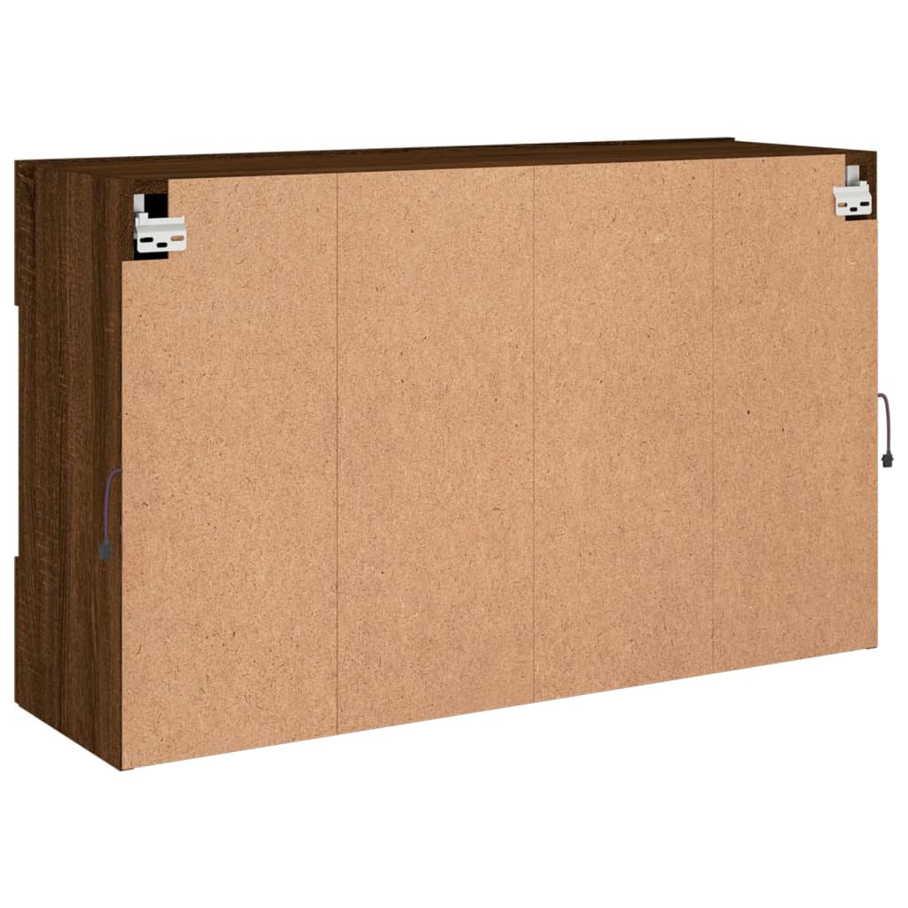 TV-Wandschrank mit LED-Leuchten Braun Eichen-Optik